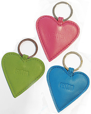 Set of 3 heart keyrings